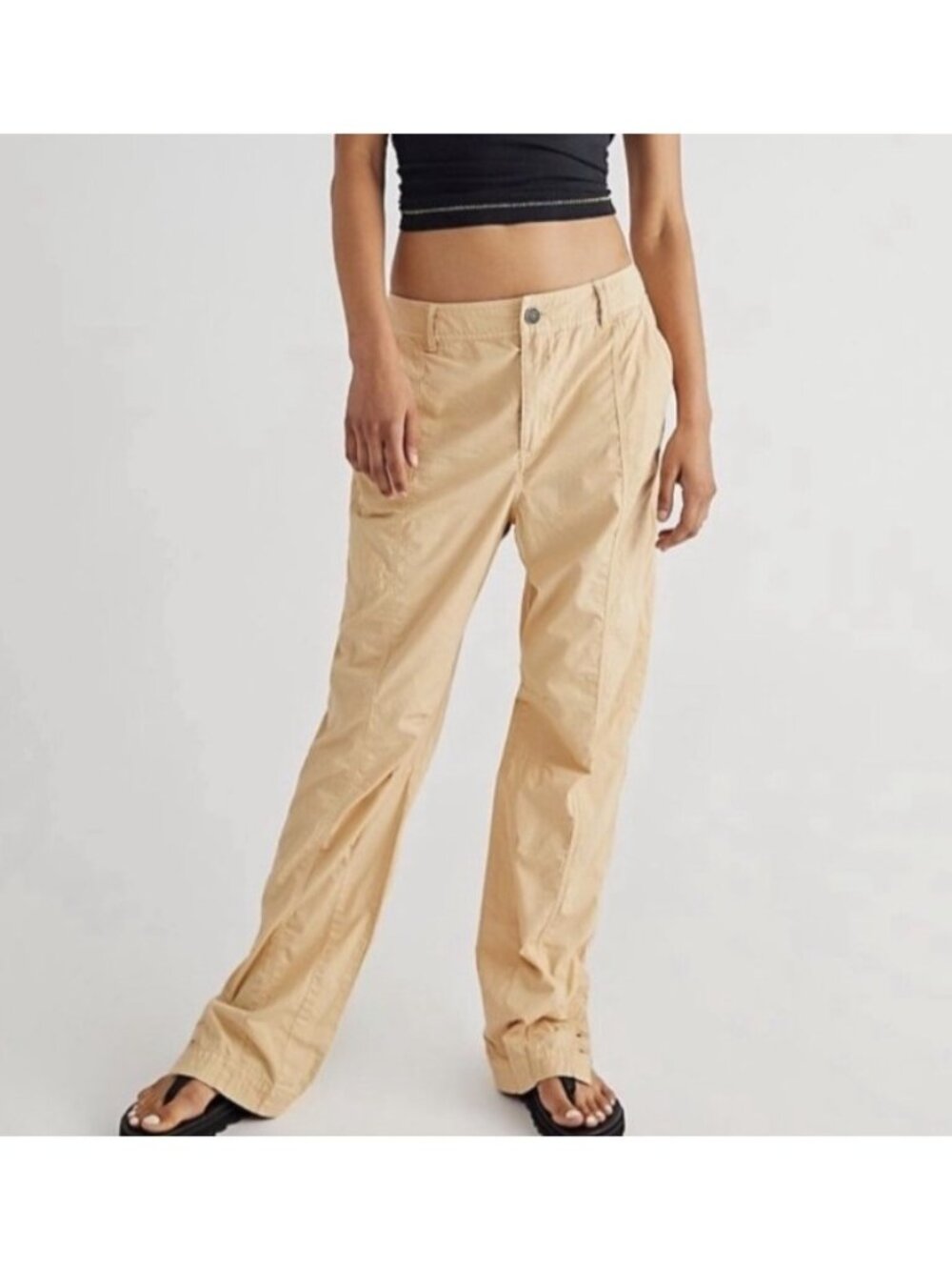 NEW Free People Lucid Dreams Track Pants Utility Lightweight Straight High-Rise